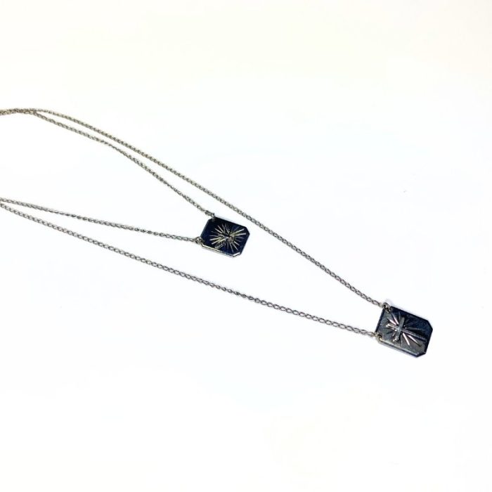 Escapulário de Cruz e Espírito Santo em ródio