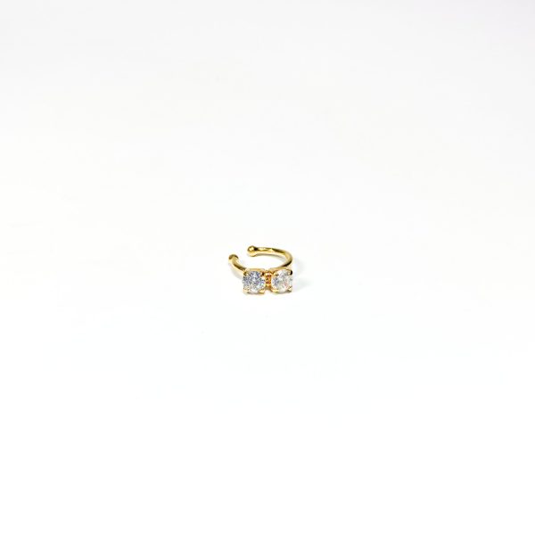 Piercing duplo com zircônias dourado