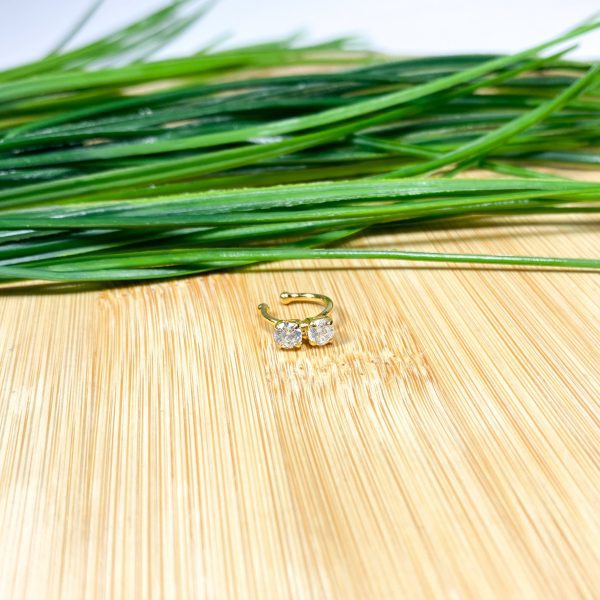Piercing duplo com zircônias dourado - Imagem 3