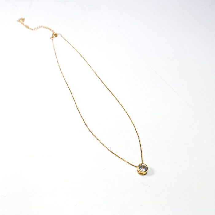 Colar veneziana com ponto de luz cristal dourado