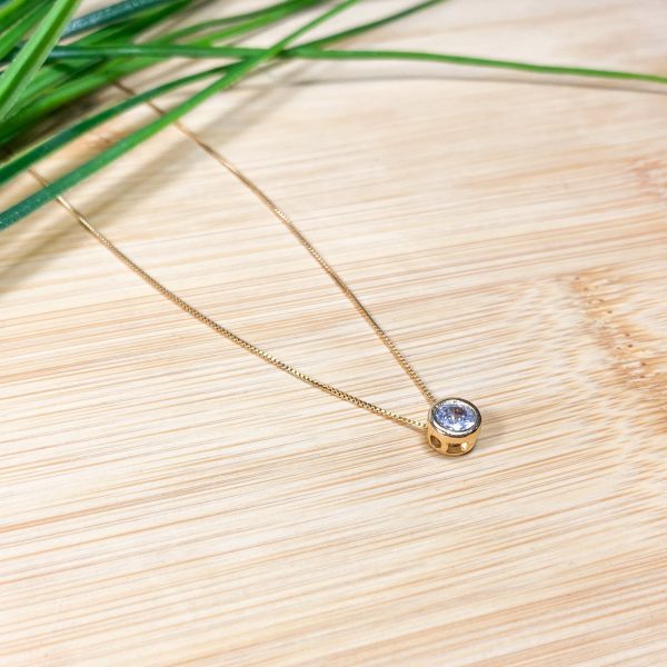 Colar veneziana com ponto de luz cristal dourado - Imagem 2