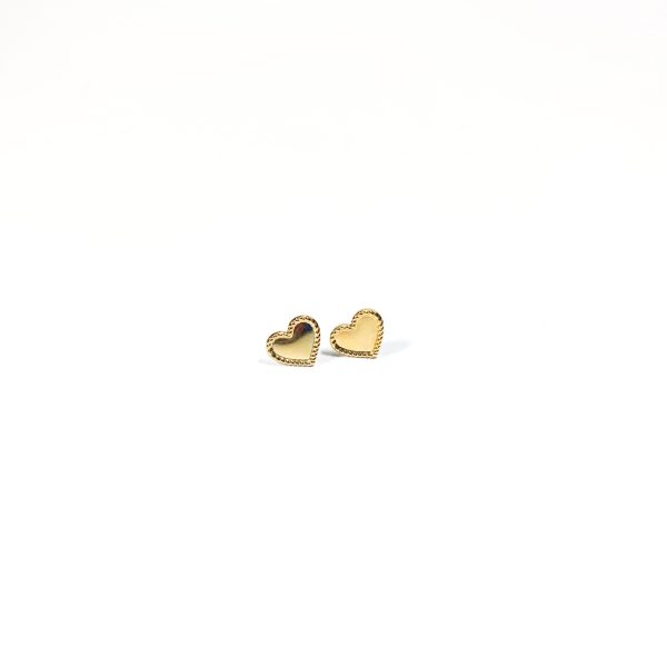Brinco de coração liso dourado