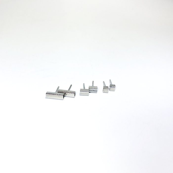 Trio de brincos de tubinho em ródio