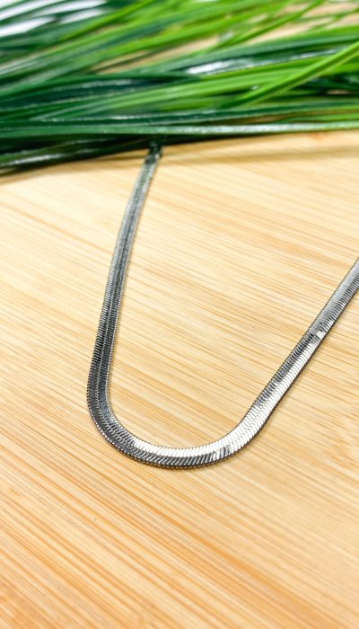 Colar de fita em ródio com 60 cm - Image 2